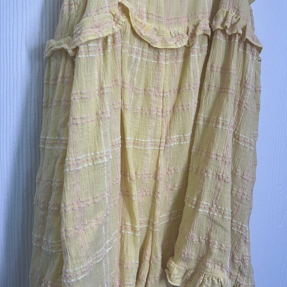 Urban Outfitters - Ruffle Me Yellow Gingham Spaghetti Strap Short Romper SZ XS - Picture 11 of 11